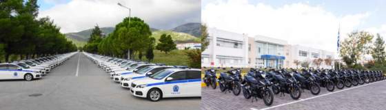 Νέες παραλαβές εκατοντάδων μηχανών και περιπολικών για την αστυνομία