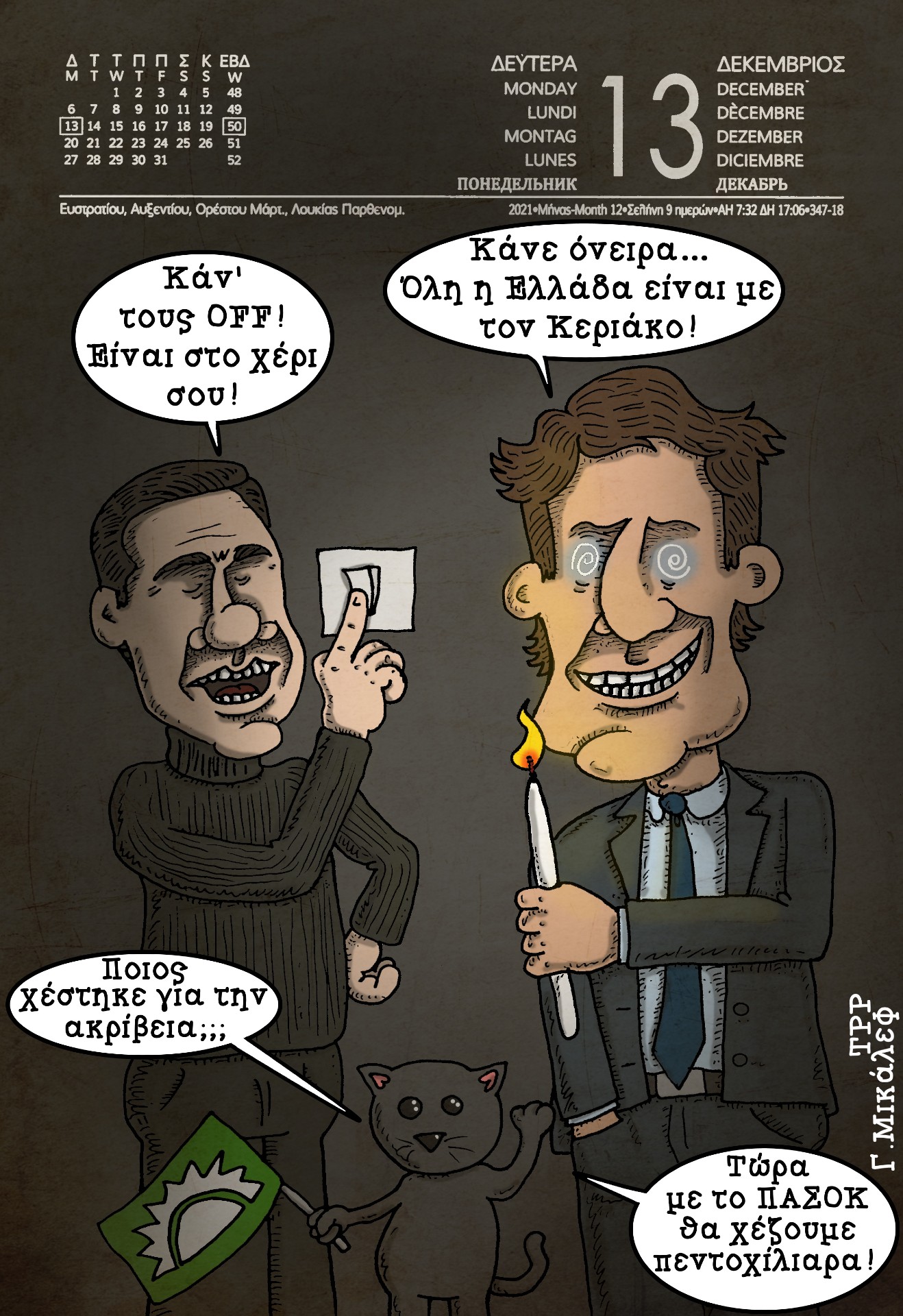 Ημερολόγιο 13ης Δεκεμβρίου 2021