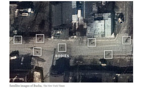 ΝΥΤ: «Δορυφορικές εικόνες αποκαλύπτουν τα εγκλήματα κατά αμάχων στη Μπούτσα»