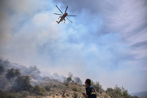 Πυρκαγιά σε πεδίο βολής του στρατού στο Σουφλί