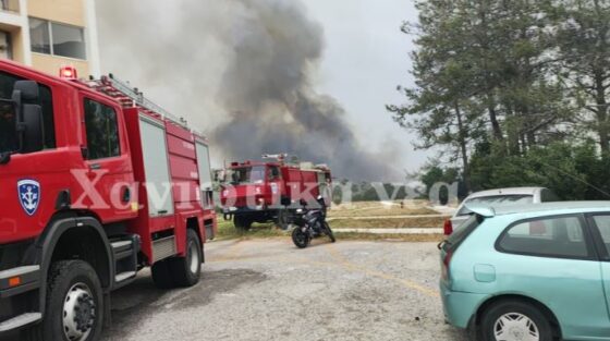 Σούδα: Μεγάλη φωτιά κοντά στον Ναύσταθμο – Ισχυροί άνεμοι 9 μποφόρ – «112» για εκκένωση του οικισμού και του νοσοκομείου