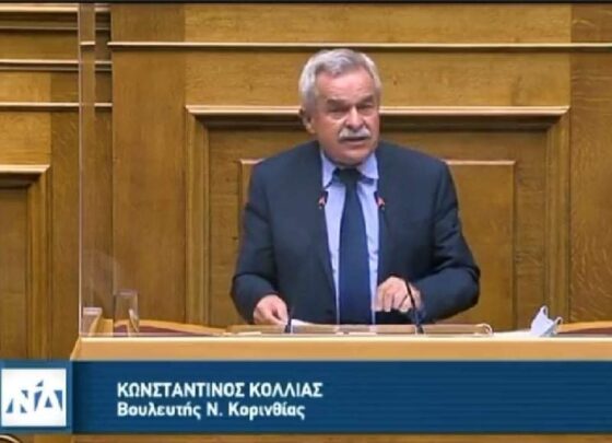 ΝΔ: Ορκίστηκε βουλευτής Κορινθίας ο Κωνσταντίνος Κόλλιας στη θέση του Νίκου Ταγαρά