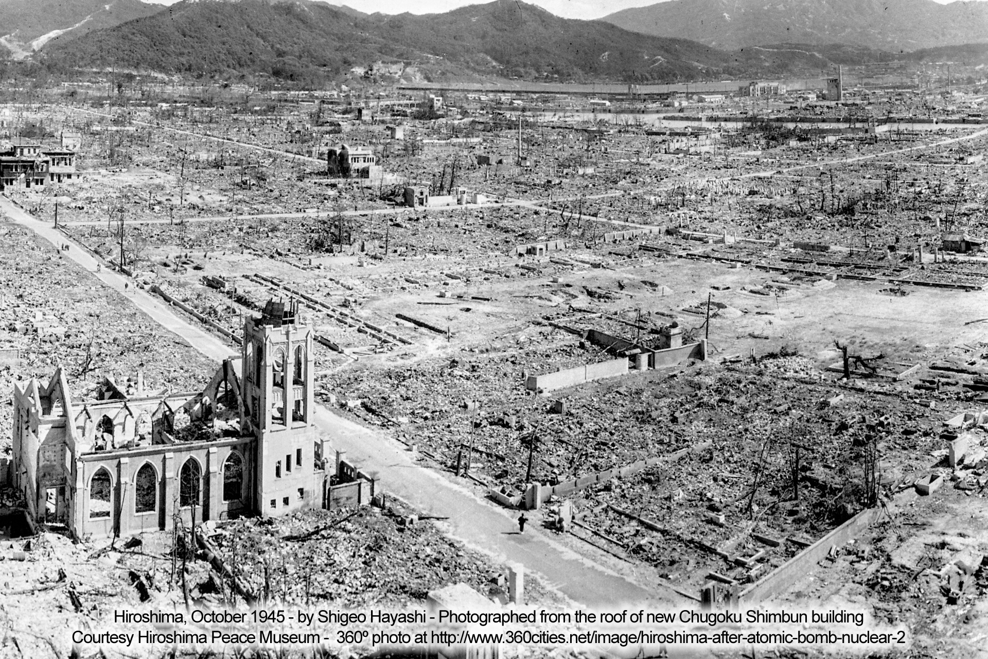 Нагасаки после ядерного взрыва
